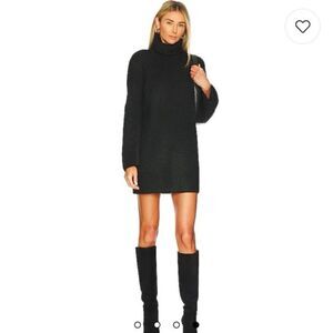 NWT Steve Madden Abbie Black Turtleneck Ribbed Sweater Dress Sz S